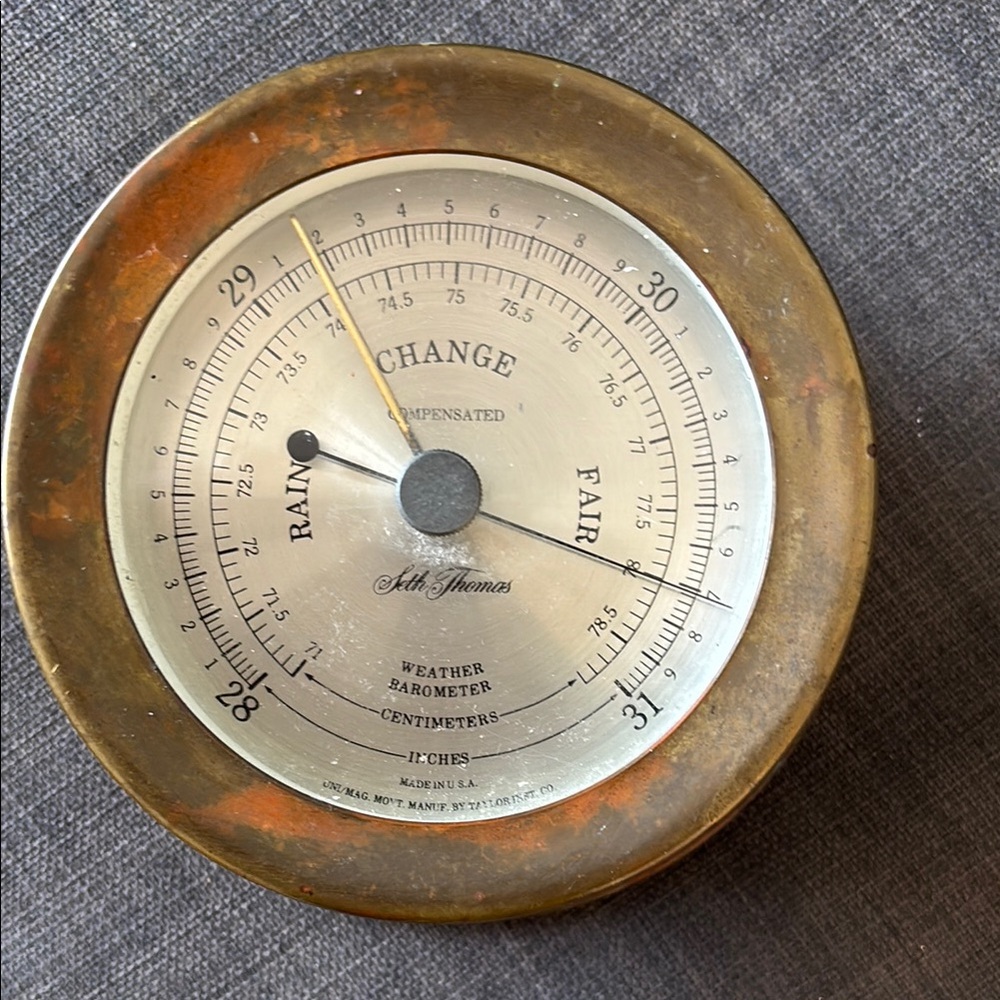 Vintage Brass Barometer